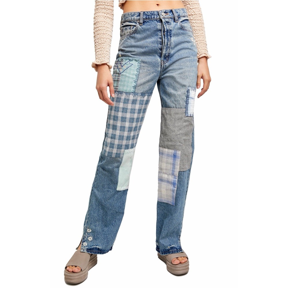 We The Free Steinbeck Patchwork Hippie Boho Jeans Size 32